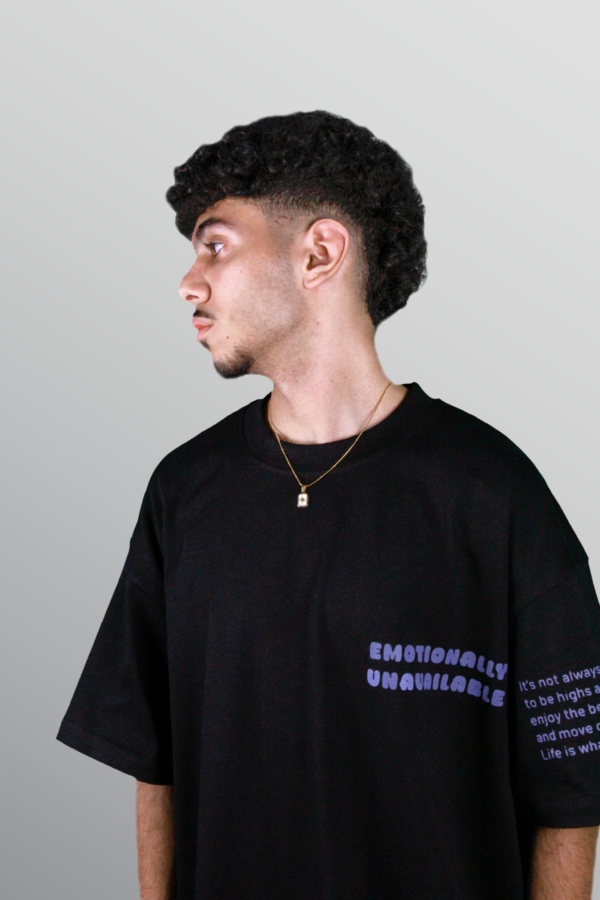 Feelings Check - Black / Purple Fire - T-Shirt (Oversized)