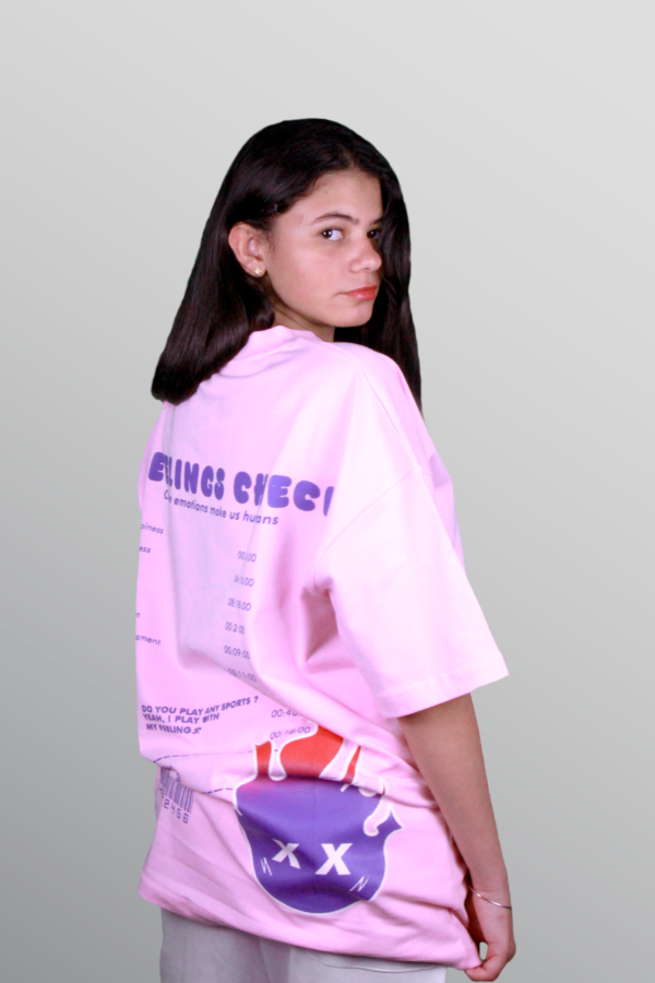 Feelings Check - Pink / Purple Fire - T-Shirt (Oversized) - Image 2